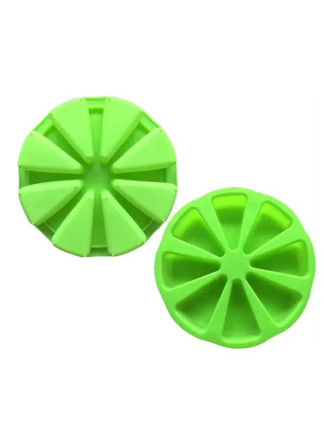 Green Silicone Mold For Round Lemon Slices With 8 Fan Grooves For Jelly Chocolate Ice - Image 1