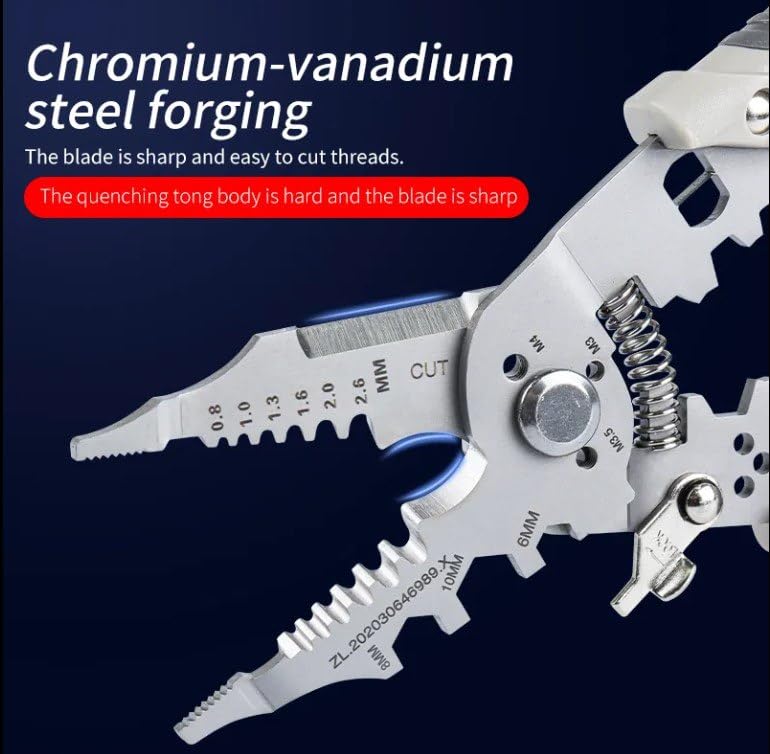 XBEY Multifunctional Wire Stripper and Cutter Crimping Tool Wire Stripper Crimping Plier Cable Cutter MultiPurpose Wire Stripper Crimping Tool 21 in 1 Wire Stripper - Image 2