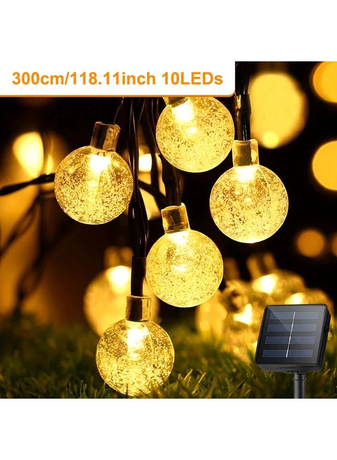 Solar String Lights 10LEDs 118 Inch Warm White IP65 Waterproof 8 Functions Garden - Image 1