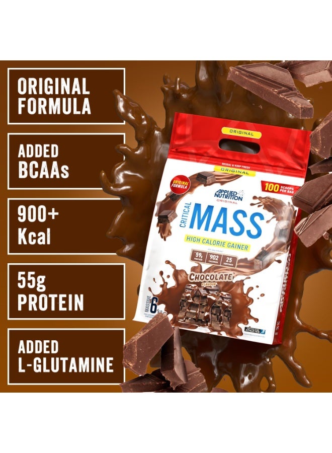 أبلايد نيوتريشن تركيبة كريتيكال ماس الأصلية، بنكهة الشوكولاتة، 6 كجم - مكسب كتلة عضلية غني بالسعرات الحرارية مع 58.8 جم من البروتين والكربوهيدرات، أكثر من 900 سعر حراري لكل حصة - Image 2