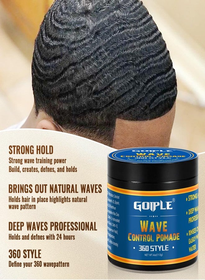 Goiple Wave Pomade 360 Greasy Pomade Wave Styler Brush Great for Wolfing, Boar Bristle Beard & Wave Brush for Barbers & Daily Use, Styling Set for Men 360 Easy Wash 360 Wave Training Hair Cream - Image 5
