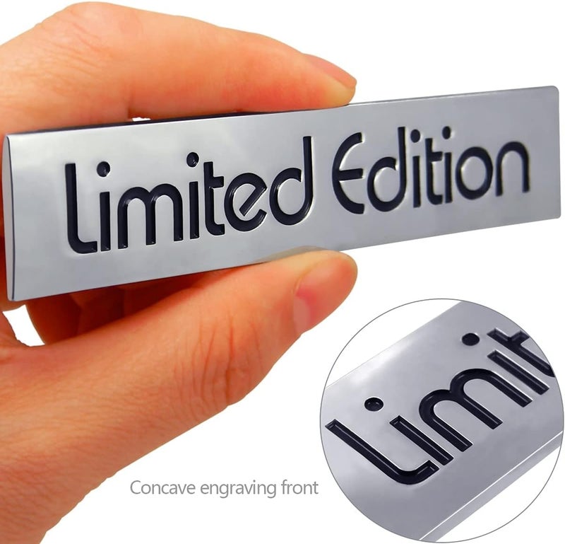 AutoBizarre 3D Raised Limited Edition Metal Monogram Emblem Badge Sticker for All Cars & Bikes (Silver Black) - Image 2