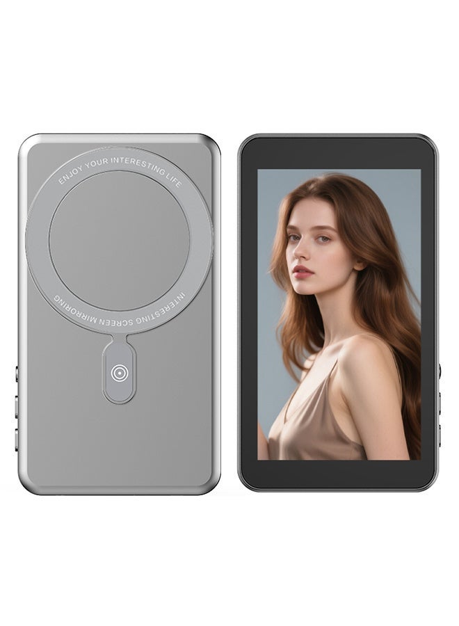 تيليسن شاشة مراقبة سيلفي فيديو للهاتف، شاشة سيلفي مغناطيسية، شاشة سيلفي مرآة، شاشة كاميرا خلفية متوافقة مع هواتف iPhone وAndroid | اتصال لاسلكي، مع مكبر صوت، جهاز تحكم عن بعد بلوتوث لـ TikTok وInstagram وYouTube بزمن انتقال منخفض - Image 2