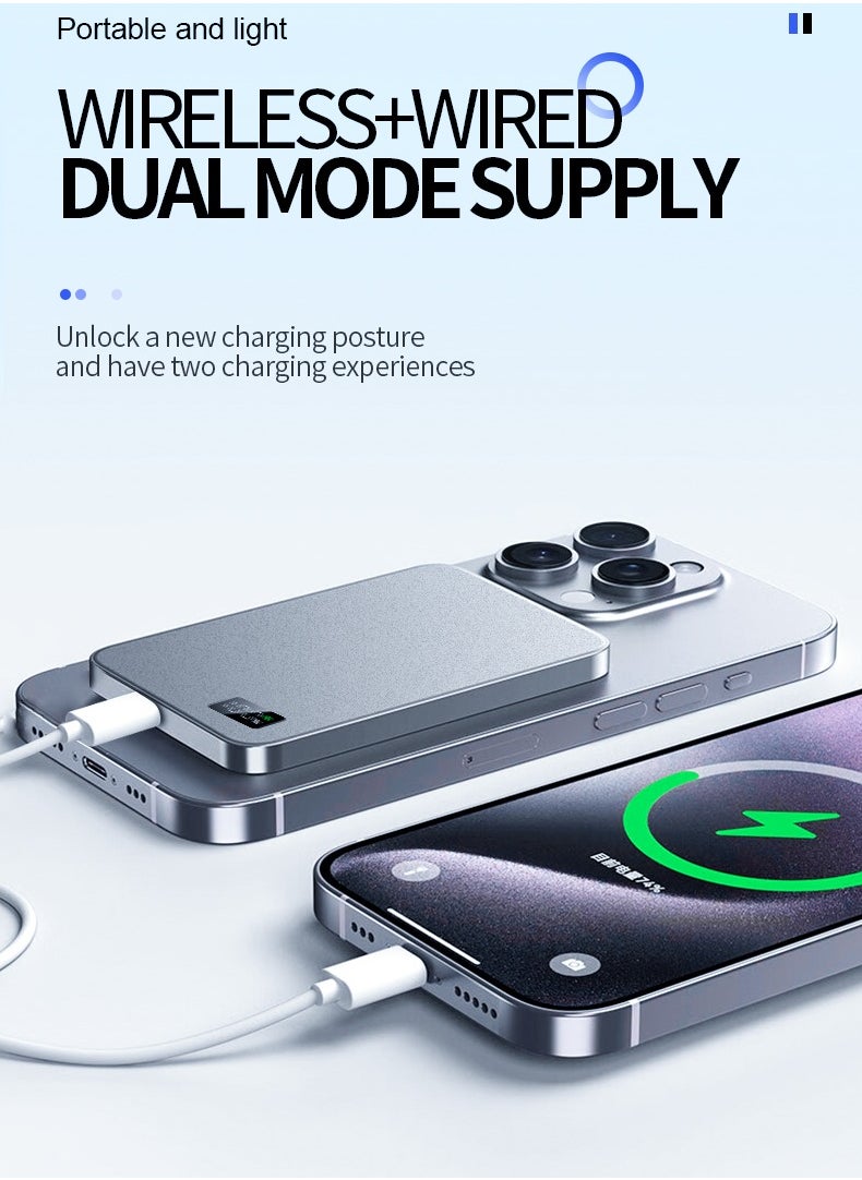 eBarakah - [5000mAh] 3-in-1 Ultra-Thin 20W PD Power Bank with Magnetic Wireless Charging (Phone, Watch, Earphones) - Slim Magsafe Design - Image 1