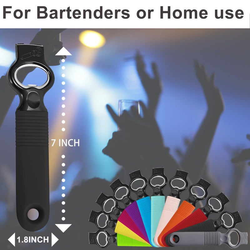 DUNLAGUE 2-Pack Soda Can Opener and Beer Bottle Opener Bartender with Good Grip Silicone Handle, Pop Top Can Tab Opener for Long Nails, Bottle Opener for Arthritic Hand and Seniors, Black - Image 5