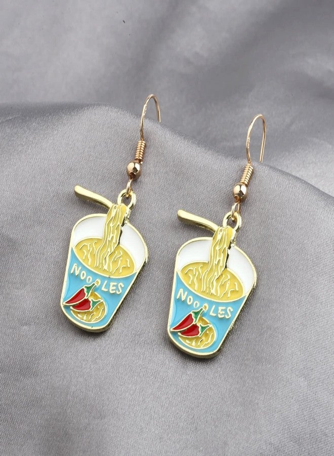 اكتاب أقراط AKTAP على شكل نودلز - أقراط متدلية بتصميم نودلز الرامن - Image 5