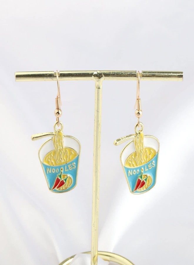 اكتاب أقراط AKTAP على شكل نودلز - أقراط متدلية بتصميم نودلز الرامن - Image 2