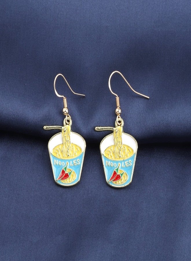 اكتاب أقراط AKTAP على شكل نودلز - أقراط متدلية بتصميم نودلز الرامن - Image 3