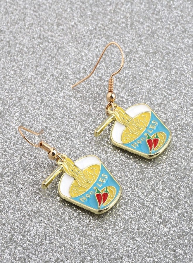 اكتاب أقراط AKTAP على شكل نودلز - أقراط متدلية بتصميم نودلز الرامن - Image 4