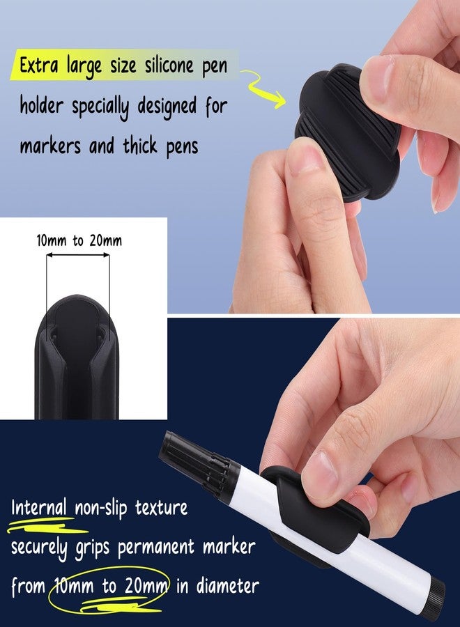 AIERSA Large Silicone Marker Holder for White Board, Dry Erase Adhesive Marker Holder, Marker Holder for Classroom Desk, Clipboard, Lockers, Wall, Single Marker Holder for School Office Supplies - Image 3