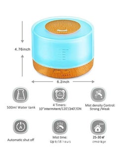 Arabest Essential Oil Diffuser, Silent Humidifier, with Led Light and Remote Control, Aromatherapy Essential Oil Cool Mist Humidifier, Suitable for Hotel/Office/Study (Wood Grain Color)  - Image 2
