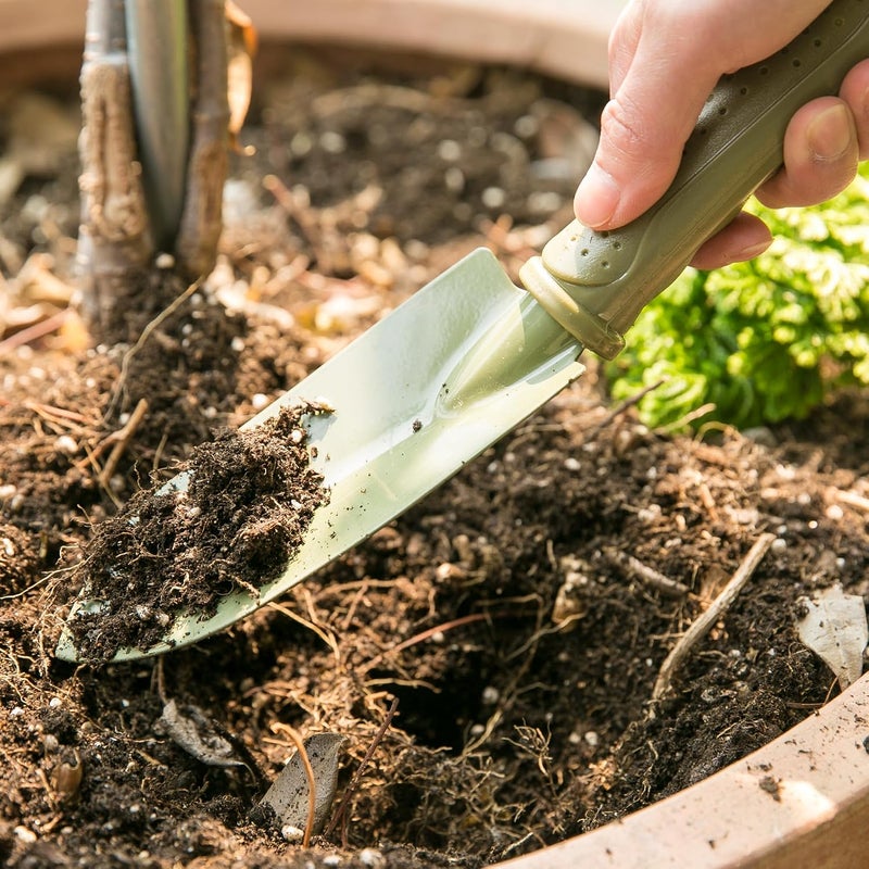 وورث مجرفة زراعة صغيرة من الفولاذ الكربوني من Garden - مقبض PE - أداة مجرفة يدوية للبستنة وإزالة الأعشاب ونقل النباتات والحفر - T512A00 - Image 3