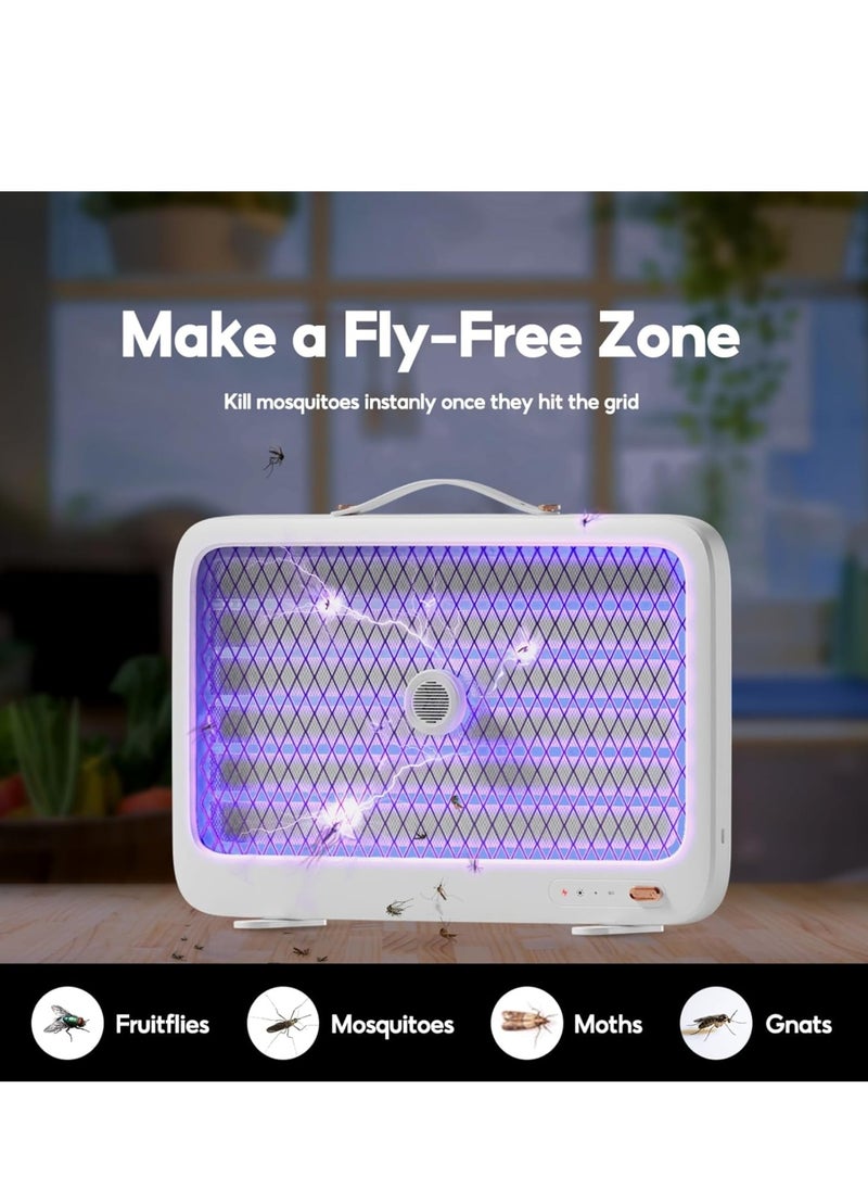 Excefore - Bug Zapper with Light Sensor, Indoor Mosquito Zapper with LED UV Light, Rechargeable Mosquito Killer Lamp with Bait for Camping Patio Home Office - Image 1