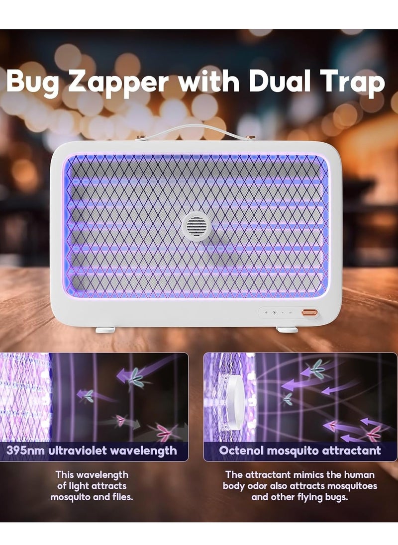 Excefore - Bug Zapper with Light Sensor, Indoor Mosquito Zapper with LED UV Light, Rechargeable Mosquito Killer Lamp with Bait for Camping Patio Home Office - Image 1