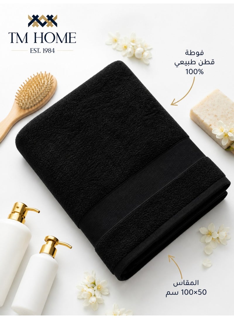 TM HOME Hand Towel, 100 x 50 cm, 100% Natural Cotton, Soft and Highly Absorbent, Quick Dry, Premium Hotel Quality, Black - Image 4