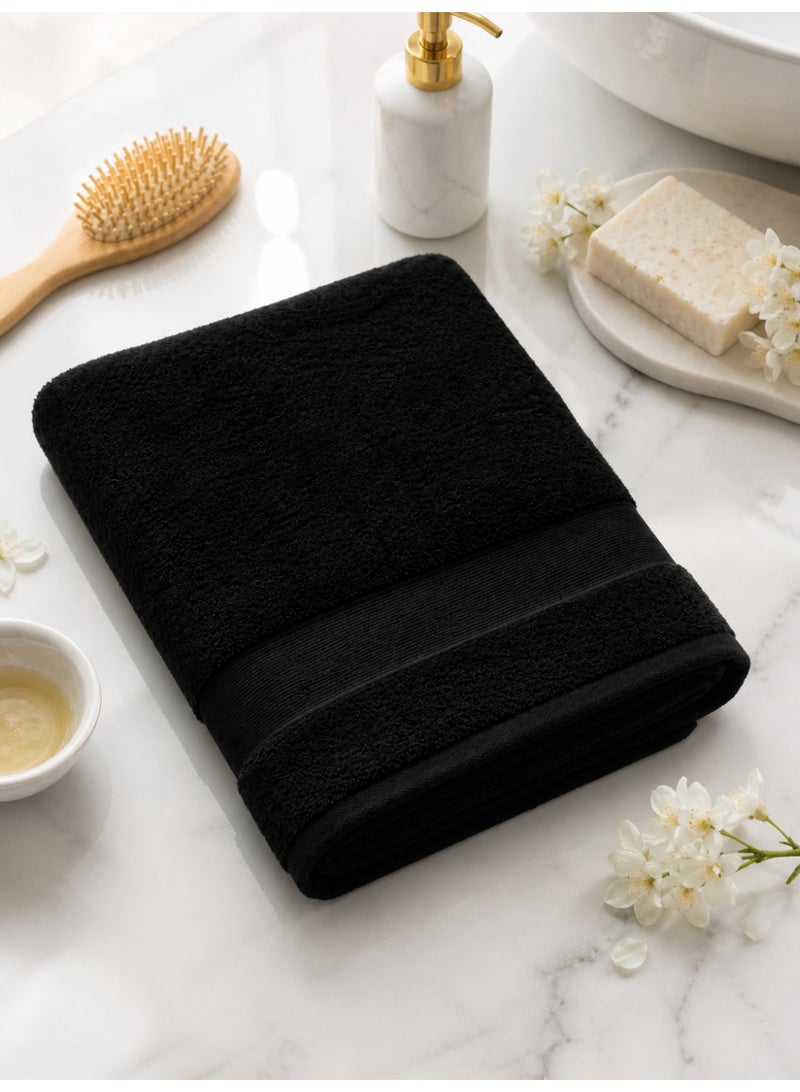 TM HOME Hand Towel, 100 x 50 cm, 100% Natural Cotton, Soft and Highly Absorbent, Quick Dry, Premium Hotel Quality, Black - Image 3