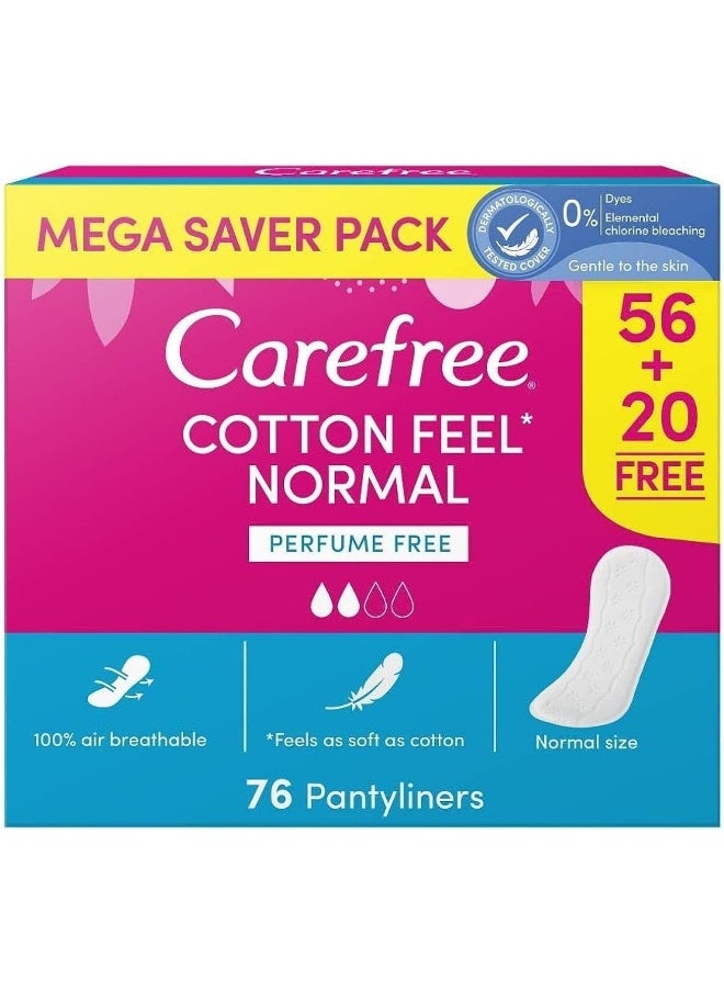 Carefree Unscented Normal Size Pantyliners 76 Pcs  - Image 1