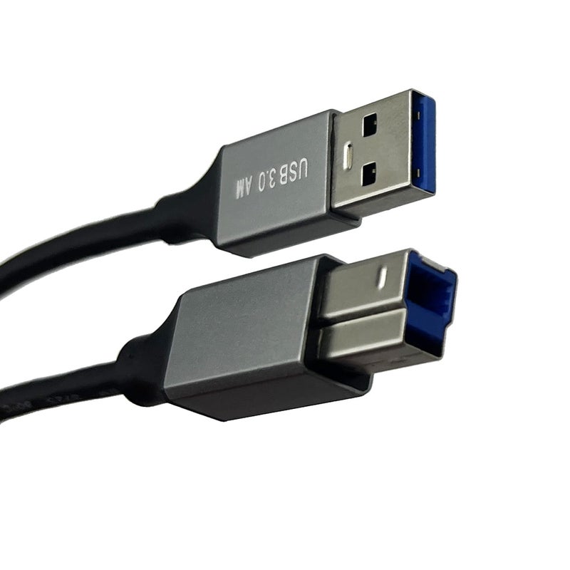 سريع التجميع والتركيب كابل USB 3.0 من Seadream (عبوة من 2) (كابل USB 3، كابل USB 3.0 من النوع A إلى B)؛ كابل USB B، كابل طابعة USB 3.0 من النوع A ذكر إلى النوع B ذكر بطول 30 سم تخزين طويل الأمد - Image 3