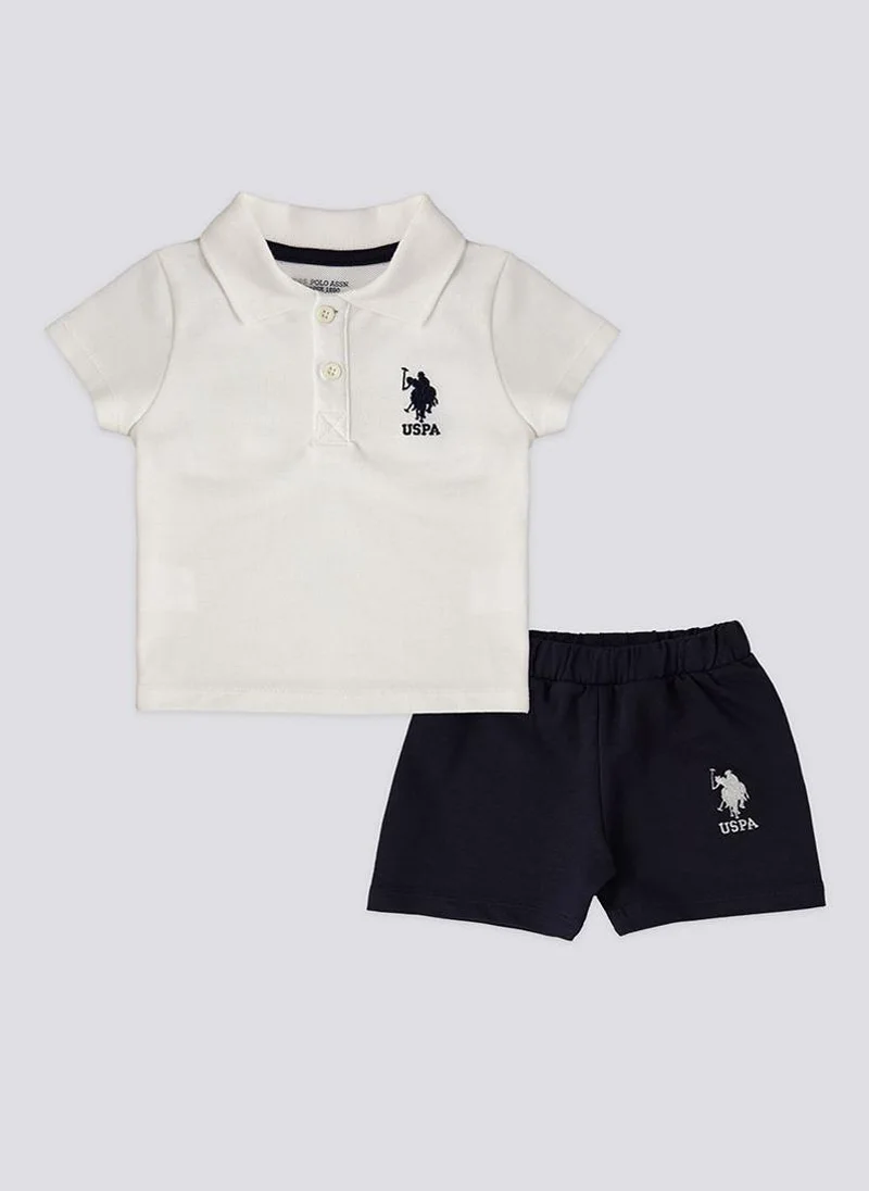 U.S. Polo Assn. U.S. Polo Assn. Collar Beige Baby Boys Set