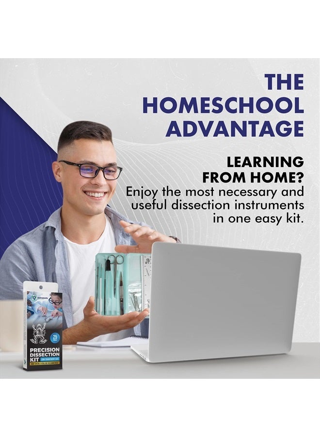 DR Instruments 61936PCT Precision Dissection Kit - 25-Piece Biology Kit - 8 Stainless Steel Instruments - Extra Blades & T-Pins - Biology Students & Faculty - Autoclavable Case in Assorted Colors - Image 4