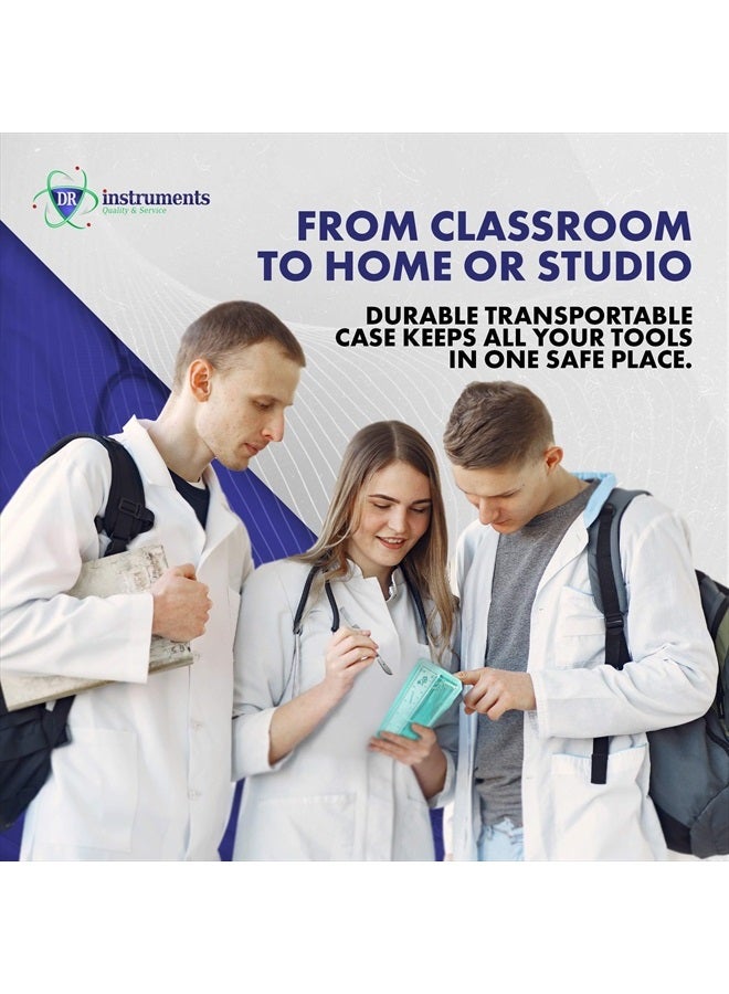 DR Instruments 61936PCT Precision Dissection Kit - 25-Piece Biology Kit - 8 Stainless Steel Instruments - Extra Blades & T-Pins - Biology Students & Faculty - Autoclavable Case in Assorted Colors - Image 5