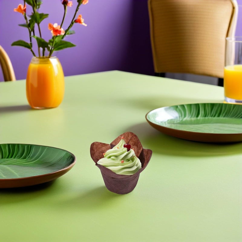 Coffee Greaseproof Muffin Liners 100pcs Lotus Style Baking Cups for Home - Image 5