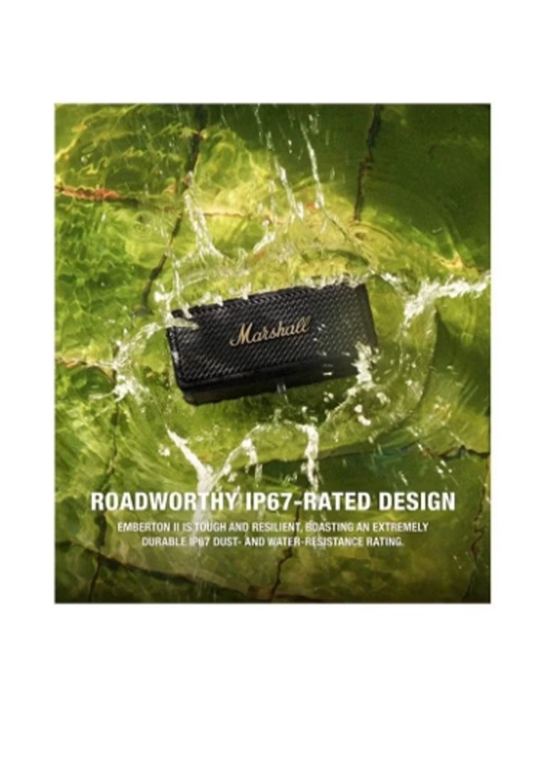 Marshall Emberton Portable Bluetooth Speakers Water Resistant Wireless 30 Plus Hour Of Playtime Black/Brass  - Image 5