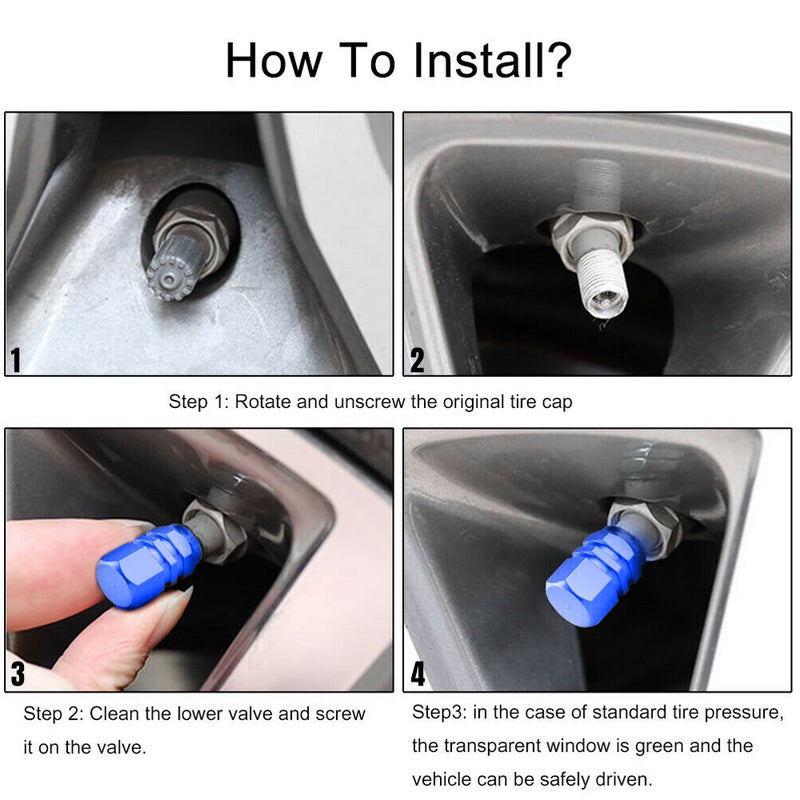 4PCS Car Aluminum Tire Cover Nozzle ( ) - Image 4