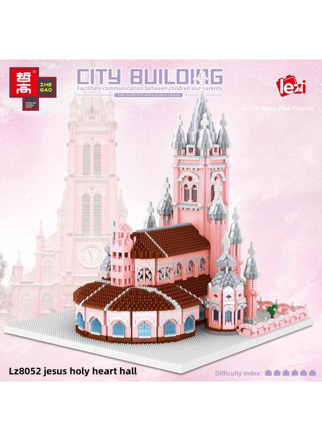 Zhe Gao Lezi Micro-diamond Small Particle Building Blocks Building Series Taj Mahal Yellow Crane Tower Tiananmen Square National Style Model Street View-Color:8831 Real Madrid Football Court