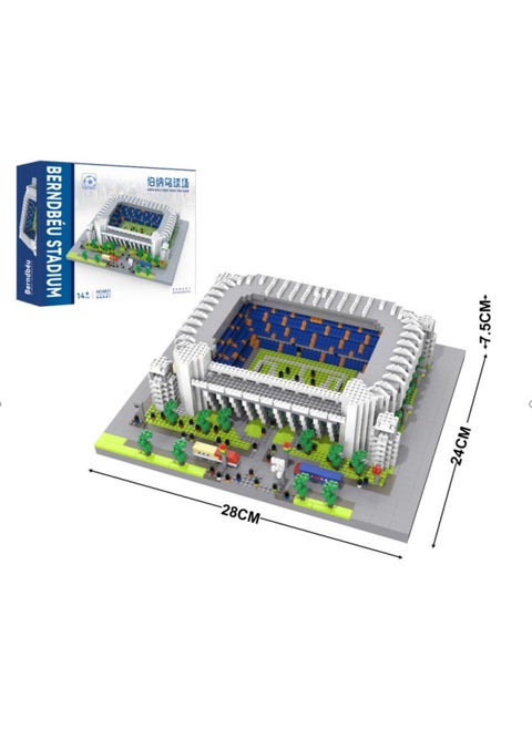 Zhe Gao Lezi Micro-diamond Small Particle Building Blocks Building Series Taj Mahal Yellow Crane Tower Tiananmen Square National Style Model Street View-Color:8831 Real Madrid Football Court