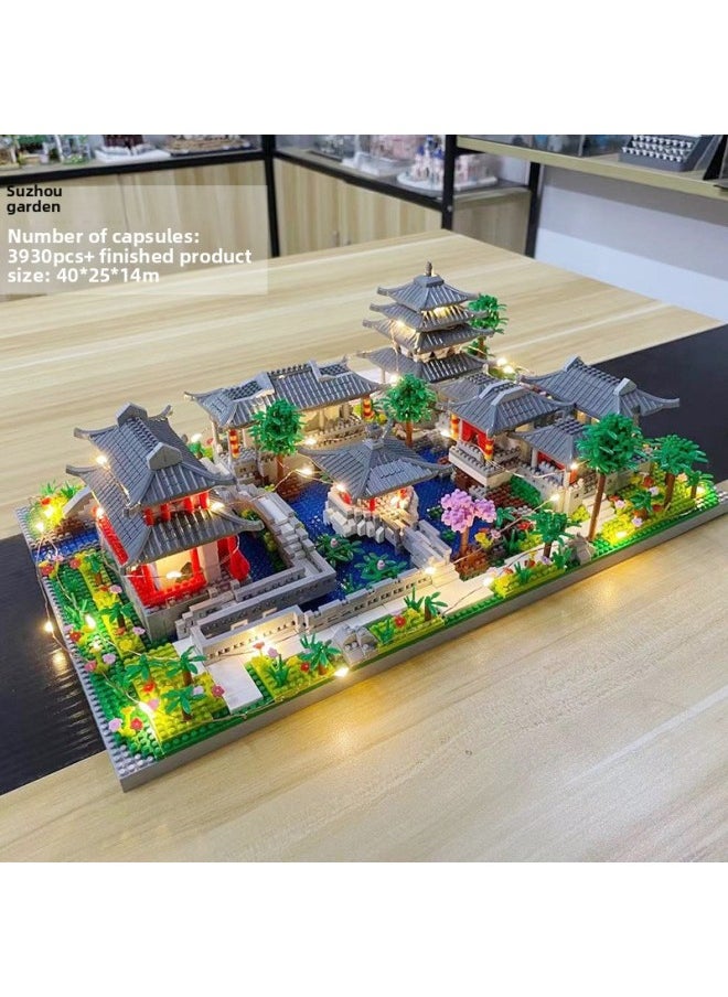 Zhe Gao Lezi Micro-diamond Small Particle Building Blocks Building Series Taj Mahal Yellow Crane Tower Tiananmen Square National Style Model Street View-Color:8831 Real Madrid Football Court