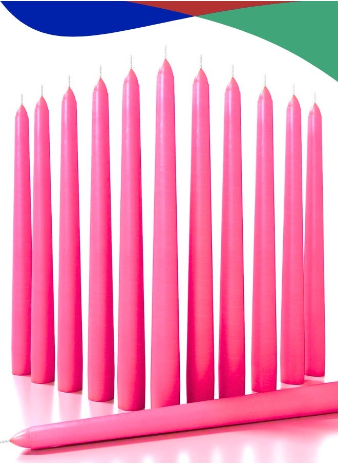 Chase Up Tall Candles Pack of 10-Unscented Dinner Long Candles - Paraffin wax candle for studying with Cotton Wicks - 25 cm Long Burning birthday Candles 