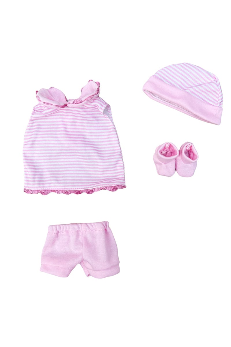 طقم ملابس دمية بيبي ريبورن وردي اللون، 4 أنماط، مناسب لدمى الأطفال حديثي الولادة المصنوعة من السيليكون عالي الجودة، مقاس 10 أو 13 بوصة.