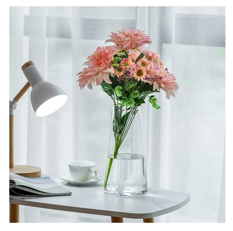 Clovefry Decorative Vases for Flowers Plants, Home Décor Office Living Table Decoration,Vases for Home Decor, Luster Glass Vase,Modern Glass Vase - (Approx 7 Inches Height) (Clear) - Image 5