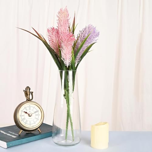 Clovefry Decorative Vases for Flowers Plants, Home Décor Office Living Table Decoration,Vases for Home Decor, Luster Glass Vase,Modern Glass Vase - (Approx 7 Inches Height) (Clear) - Image 3