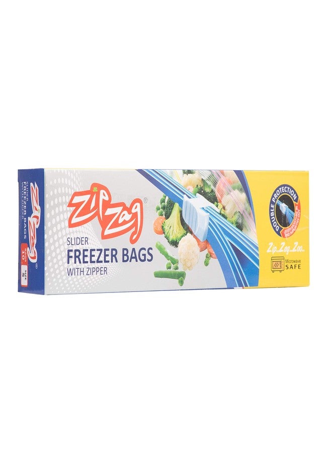 ZIPZAG Zipper Seal Freezer Food Storage Size (7" X 7"), Pack of 01 = 10 Bags,Freezer & Microwave Safe, Convinient & Re-Usable Bags - Image 2