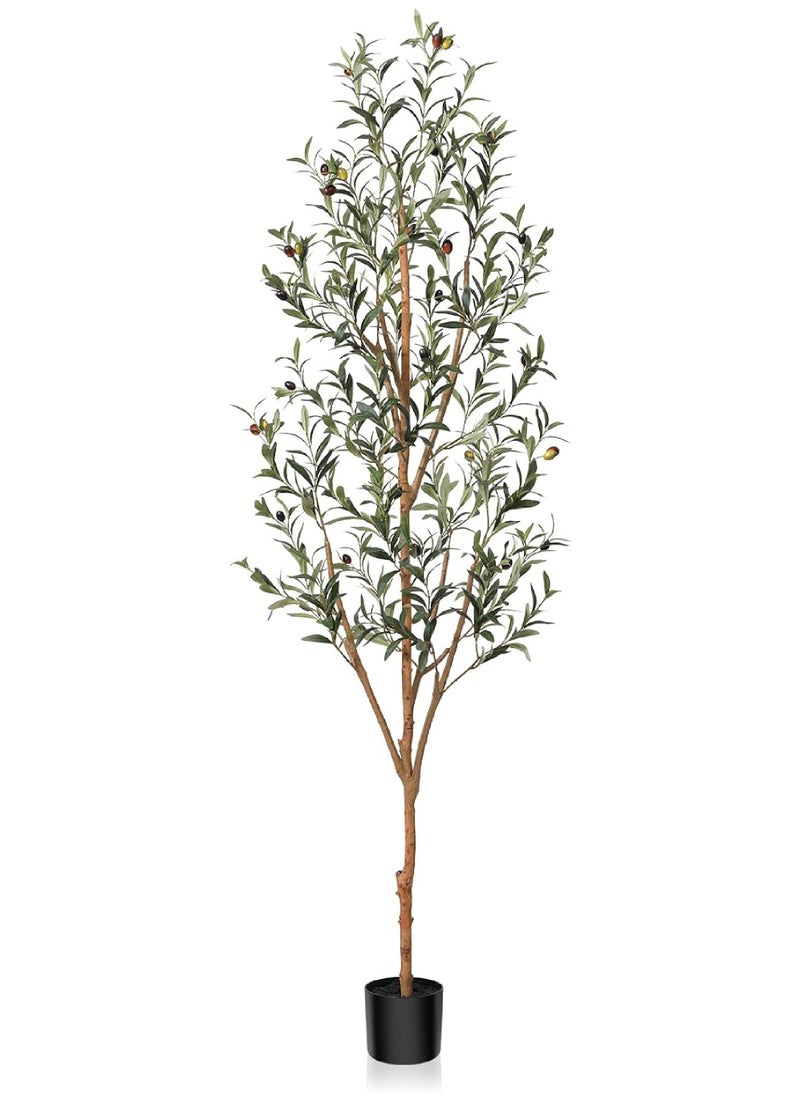 Rock Pow Artificial Olive Tree 6FT（180CM） Tall Faux Silk Plant for Home Office Decor Indoor Fake Potted Tree with Wood Branches and Fruits  - Image 1