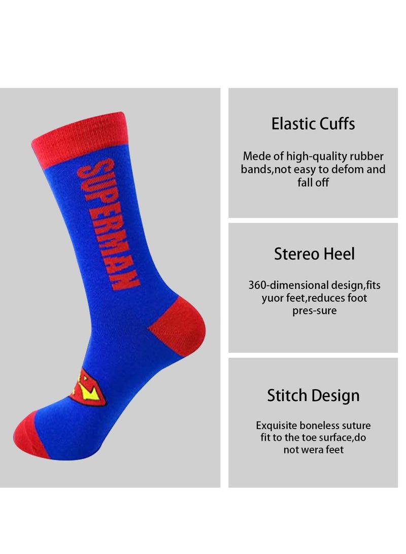 SOLARAE Men's Novelty Socks Funny Cartoon Crew Socks Colorful Funky Fancy Crazy Funny Casual Socks for Men Women - Image 4