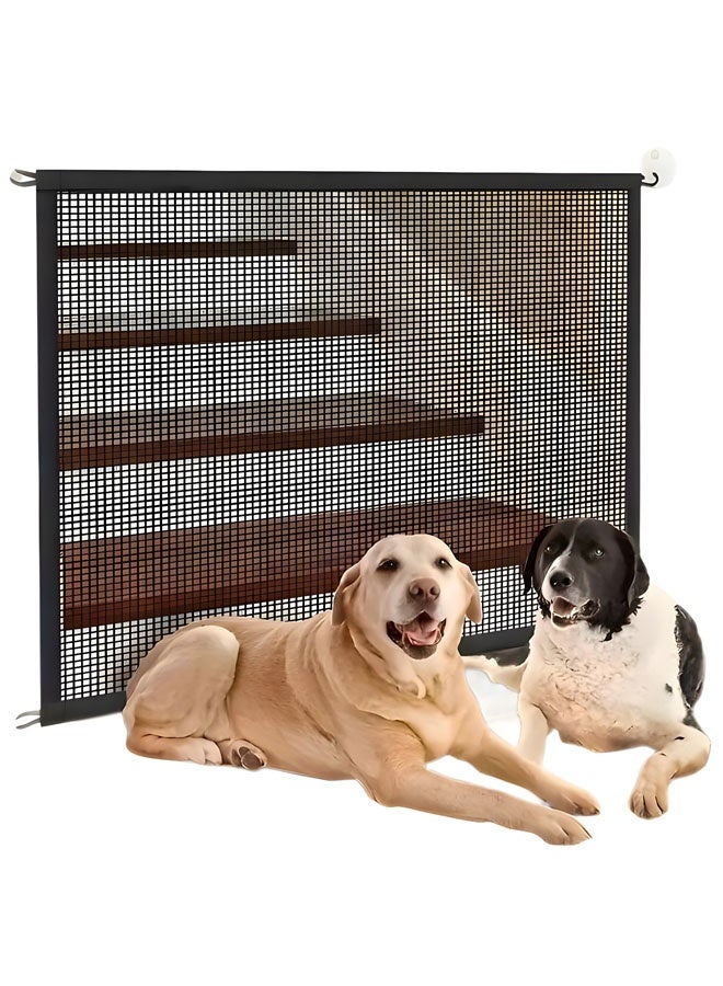 سياج للحيوانات الأليفة، بوابة للحيوانات الأليفة، قطعتان من شبكة عزل الكلاب، شبكة أمان واسعة للغاية للأطفال والحيوانات الأليفة، سياج عزل للحيوانات الأليفة، سياج أمان حاجز للكلاب، بوابات أمان للأطفال لممرات السلالم، بوابة للكلاب، بوابة للقطط للداخل والخارج (أسود) - Image 4