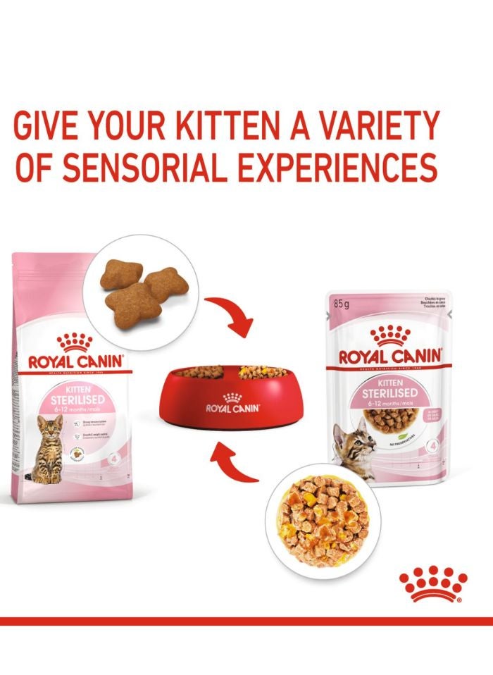 ROYAL CANIN Feline Health Nutrition Kitten Sterilised Gravy (WET FOOD - Pouches) 12x85G - Image 4