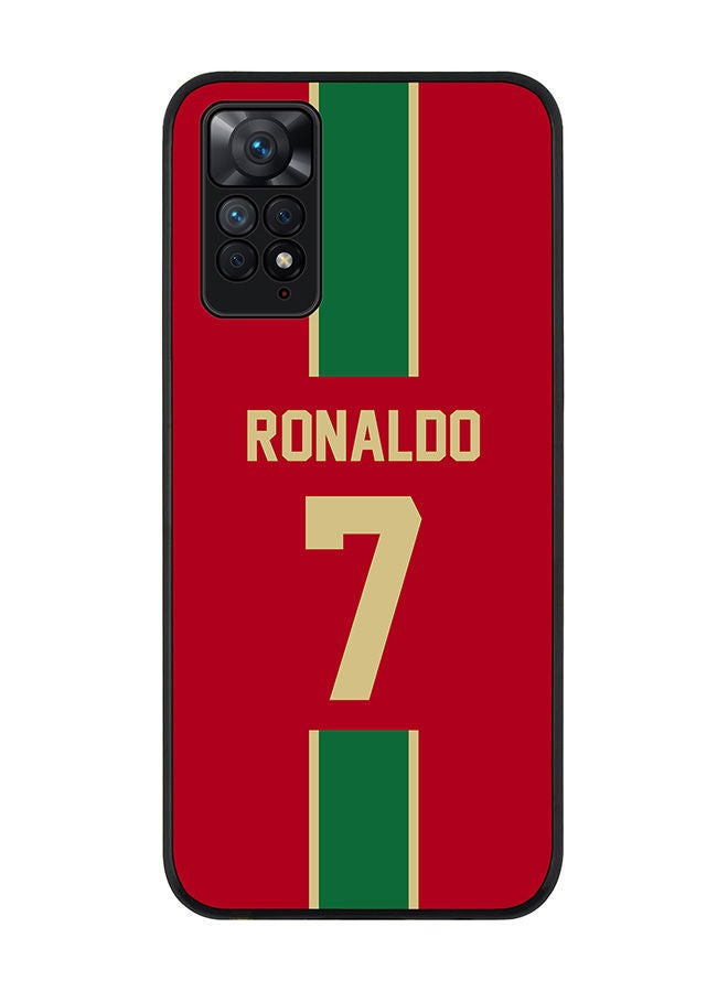 Stylizedd Rugged Black edge case for Redmi Note 11 4G/Redmi Note 11S Slim fit Soft Case Flexible Rubber Edges Anti Drop TPU Gel Thin Cover - Football Team - Portugal Player Name - Ronaldo - Image 1