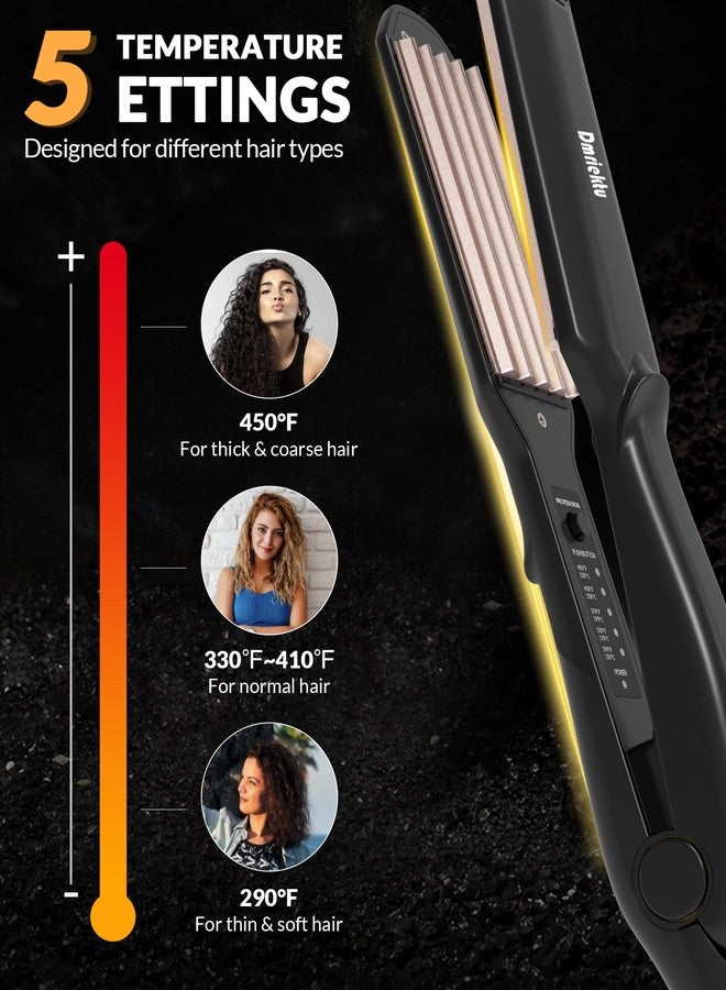 Dmriektu Hair Crimper for Volumizing Fluffy Hairstyle, Crimper Hair Iron with Ceramic Plates, Crimping Iron Tool for Women Girls Hair Waver Dual Voltage, Auto Off - Image 4