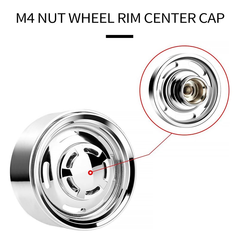 DashRC 1.9 Beadlock Wheel Rims, Retro Vintage Design Wheel Hub for TRX4 F105 SCX10 Gen8 LC70 1/10 RC Crawler, Aluminum Alloy Plating, Electroplate Silver, 4 PCS - Image 2