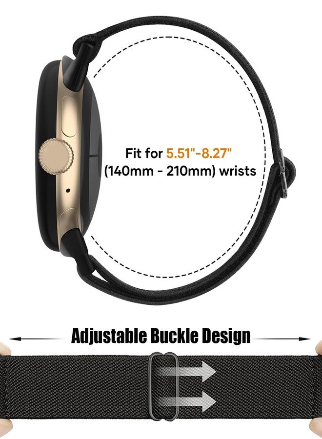 BandRain Stretchy Nylon Bands Compatible with Google Pixel Watch 4 3 Band 41mm, Pixel Watch 2 Band, Pixel Watch Band - Upgraded Metal Lugs - Adjustable Elastic Sport Loop Straps for Women Men - Image 4