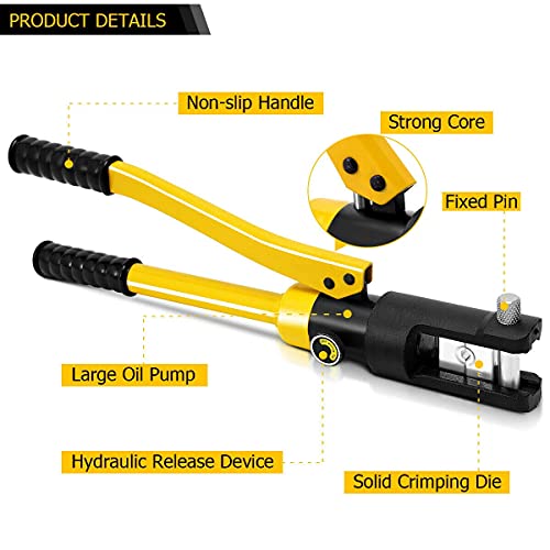 uptodateproducts Quick Hydraulic Crimper Cable Plier Crimping Tool Kit 16-300mm 11 Die, 16 Ton - Image 5