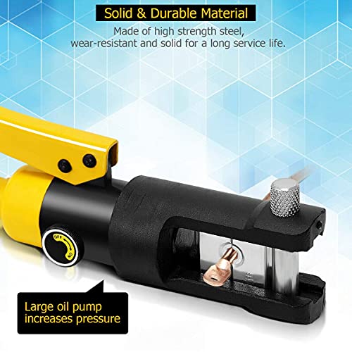 uptodateproducts Quick Hydraulic Crimper Cable Plier Crimping Tool Kit 16-300mm 11 Die, 16 Ton - Image 3
