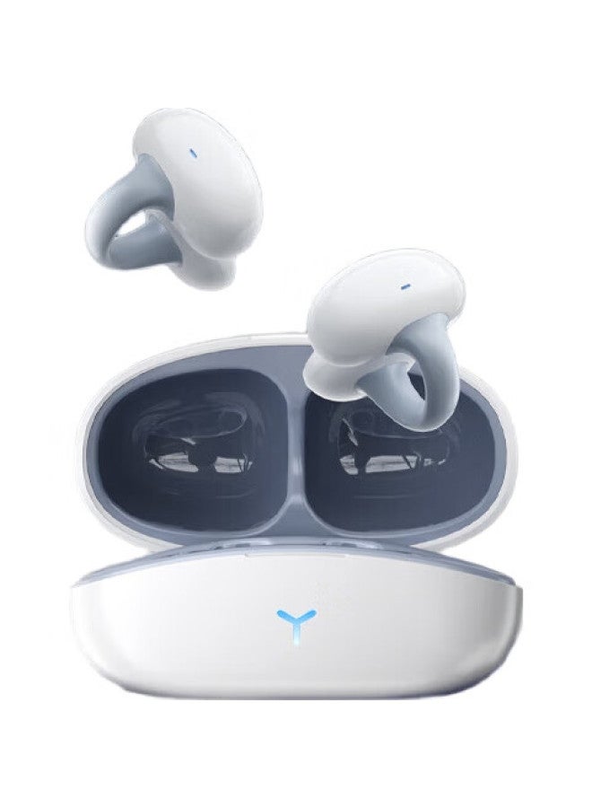 [Directional Sound Transmission] Bone Conduction Concept Open Wireless Clip-On Ear-Hook Non-In Ear-Hook Bluetooth Headphones For Sports And Calls, Compatible With Huawei, Apple And Others, White