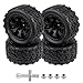 Hobbyfire 28 12mm Hex RC Wheels and Tires wFoam 110 Scale RC Monster Truck Replacement for Traxxas Stampede Rustler 2WD VXL Hoss 4x4 Redcat Volcano Epx Blackout XTE PreGlued 4pcs - Image 3