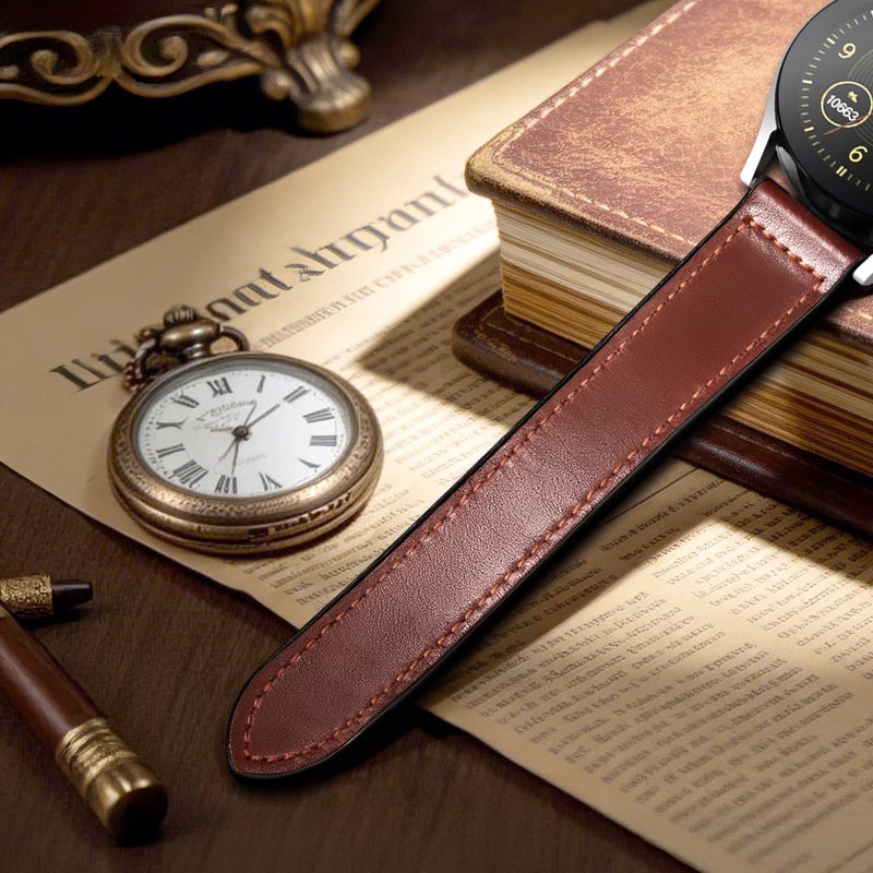 WestEagle Magnetic Leather Band Compatible with Samsung Galaxy Watch 7/6/5/4/Active 2 40mm 44mm/Watch 6 Classic 43mm 47mm/Watch 5 Pro 45mm/Watch 4 Classic 42mm 46mm, 20mm Strap for Men - Image 5