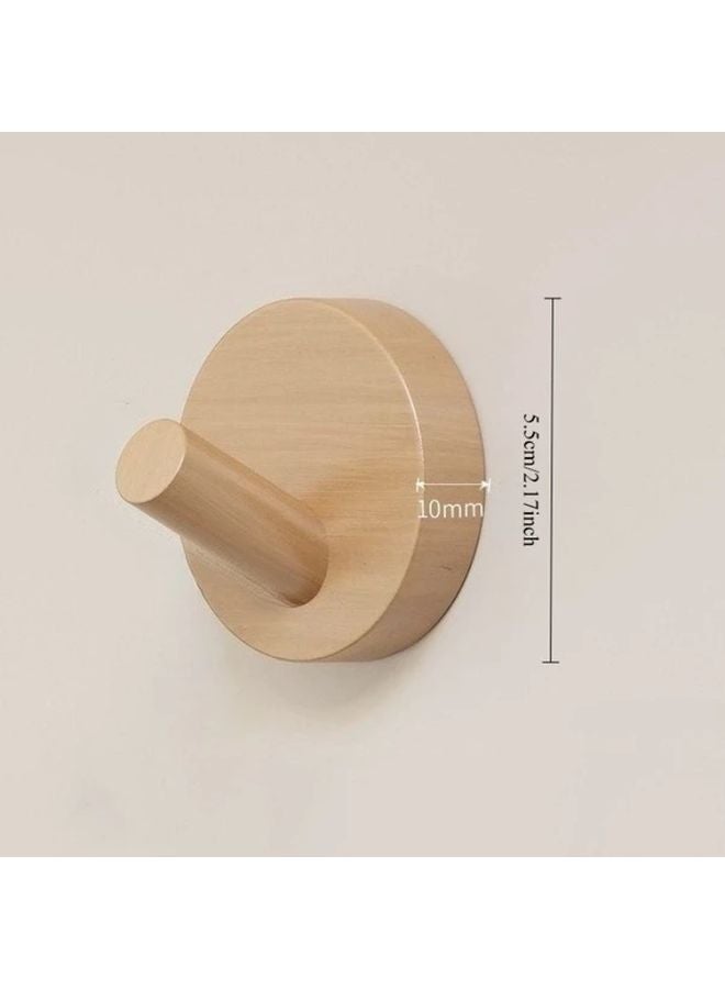 3pcs Nordic Beech Wooden Wall Hooks Natural Wood Finish No Punching - Image 5